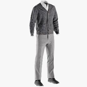 Men's Pants with Waistcoat, Shirt and shoes 3 3D model